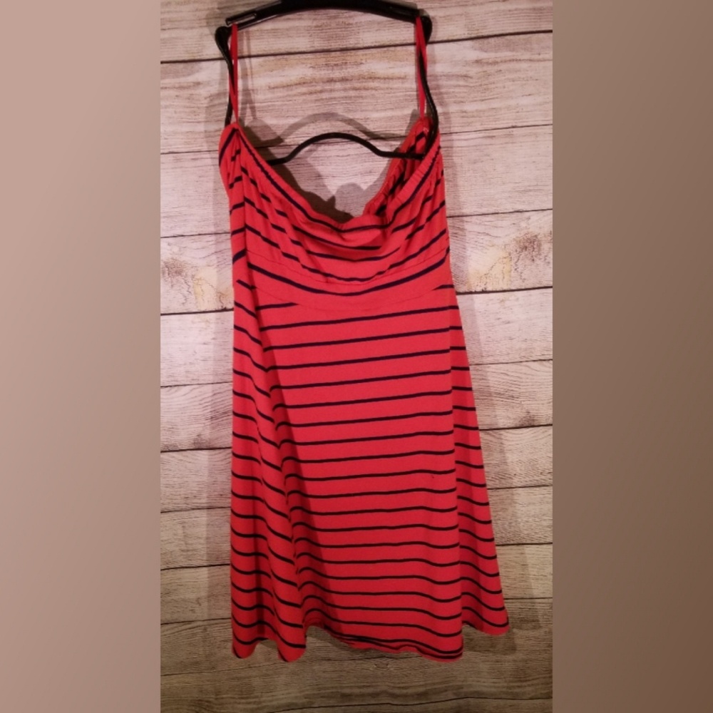 Red/Blue stripe strapless dress by Torrid - Sz 3